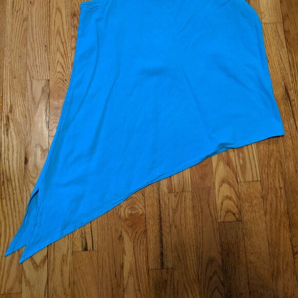 Maria de Guadalajara turquoise Cotton Gauze Blue tank asymmetrical - Picture 2 of 3